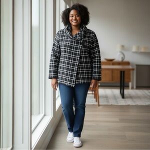 Chalet et Ceci Black and White Plaid Jacket